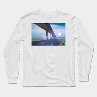 Abstract impressionism style image of historic long New Brighton Pier Long Sleeve T-Shirt